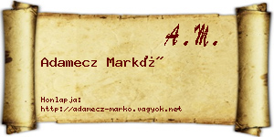Adamecz Markó névjegykártya